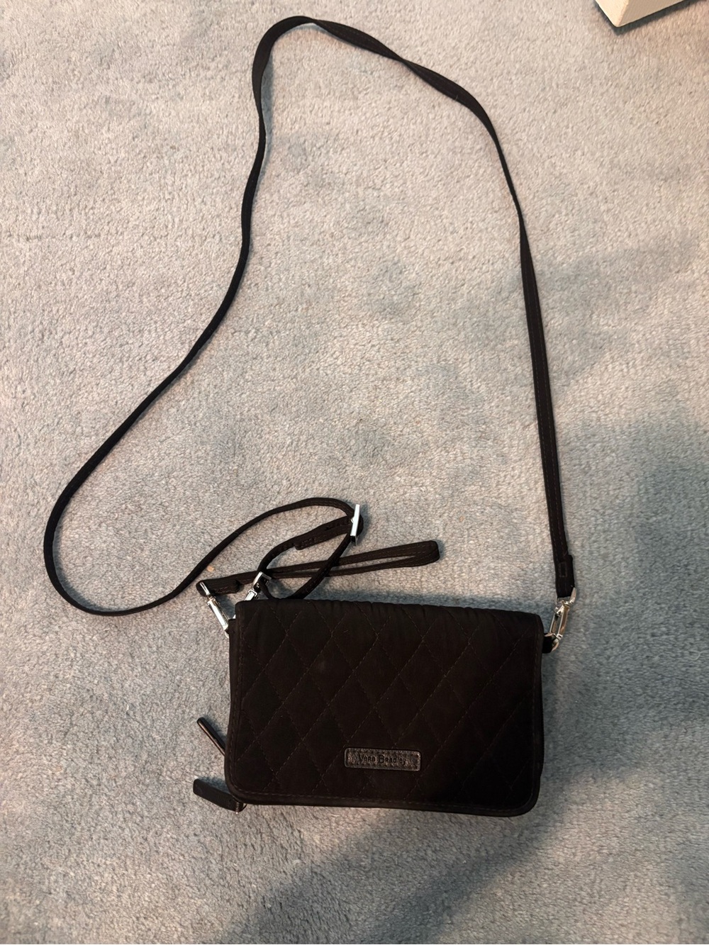 Black Quilted Crossbody Wallet - Brand Vera Bradley